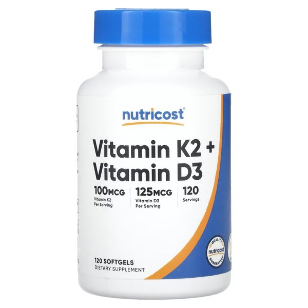 Vitamine K2 + Vitamine D3, (120 softgels)
