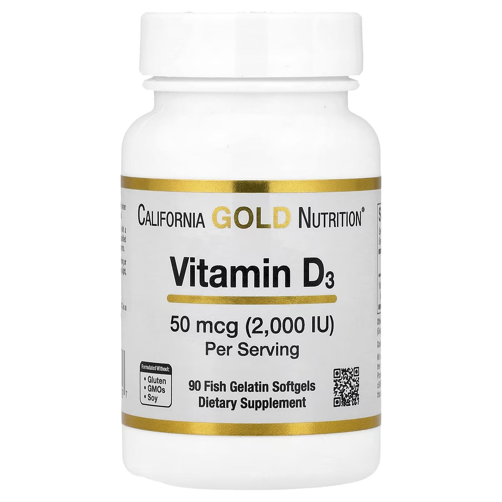 CALIFORNIA GOLD GOLD  vitamine D3 (2000IU /90softgels)
